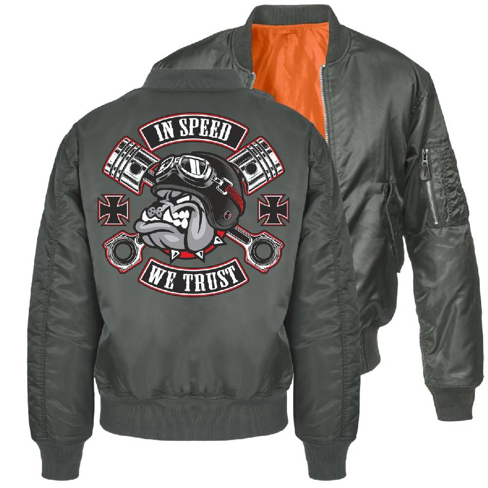 Spass Kostet Bomberjacke Pilotenjacke In Speed we Trust Rockn Roll Zeitbegrenzte Promotion