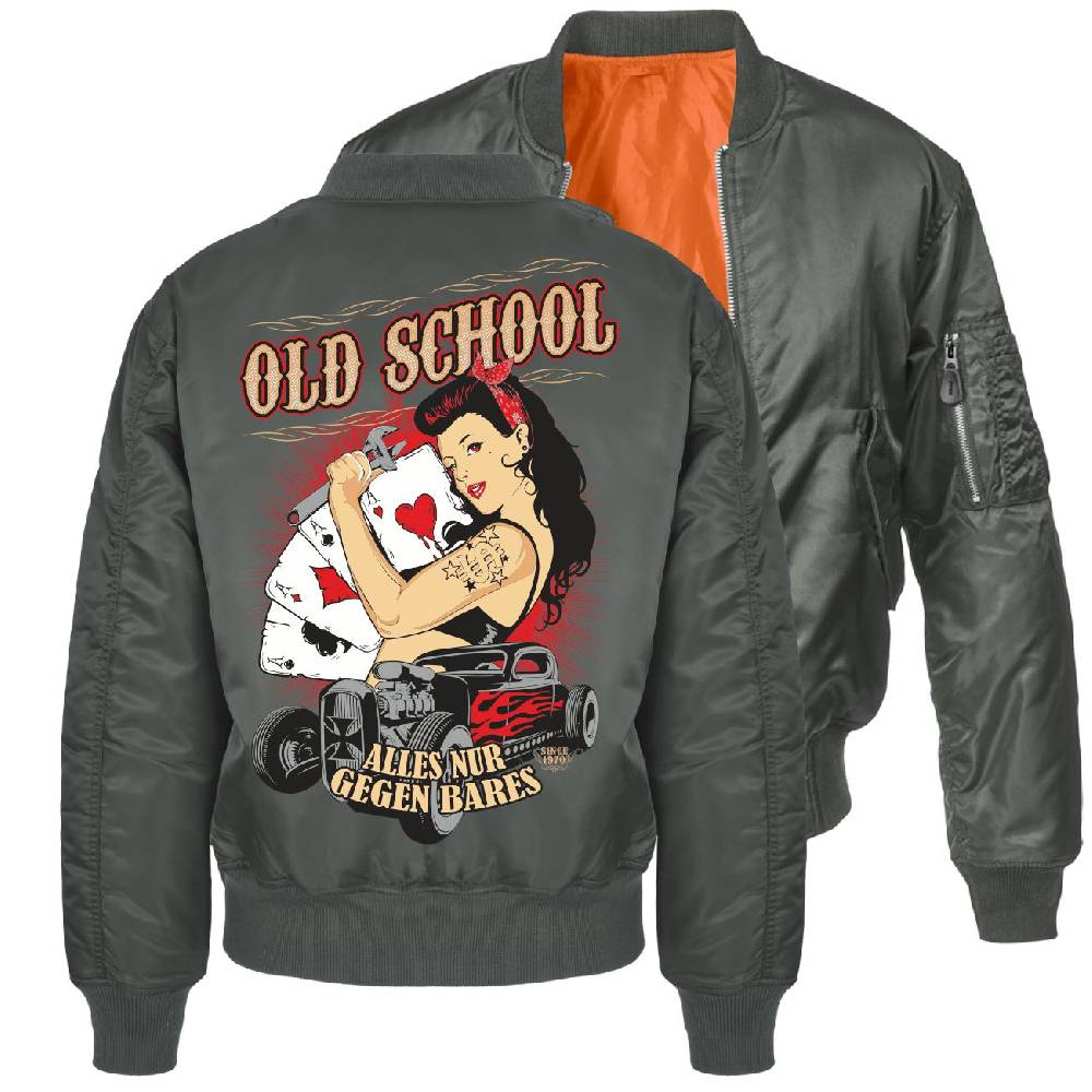 Spass Kostet Herren Bomberjacke Pilotenjacke Oldschool Rockn Roll Größe S bis 7XL Discount Store für neue Produkte