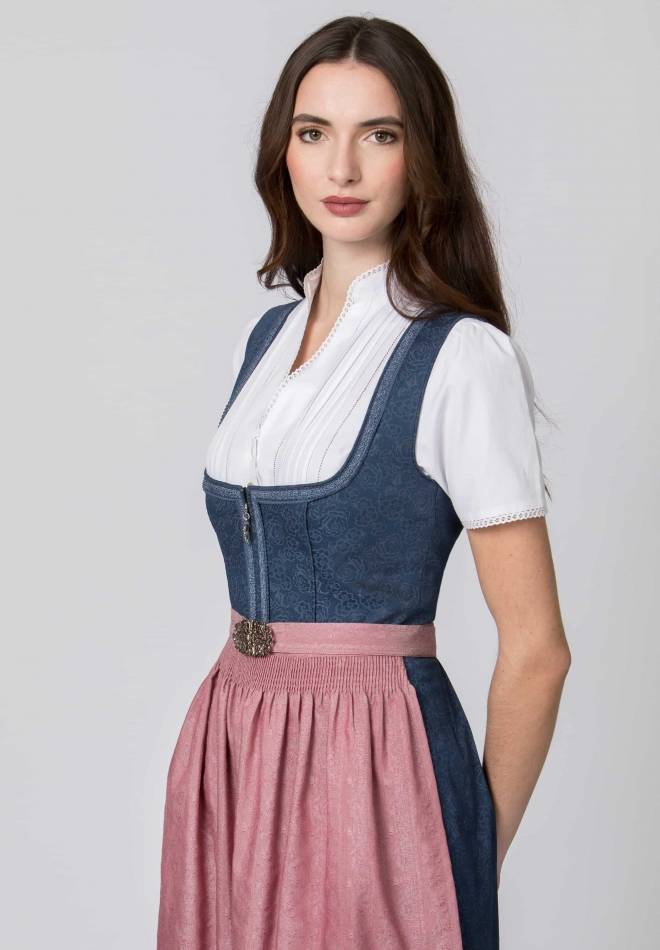 Stockerpoint Dirndl Roseline blau-altrosa 30 Discount Store für neue Produkte