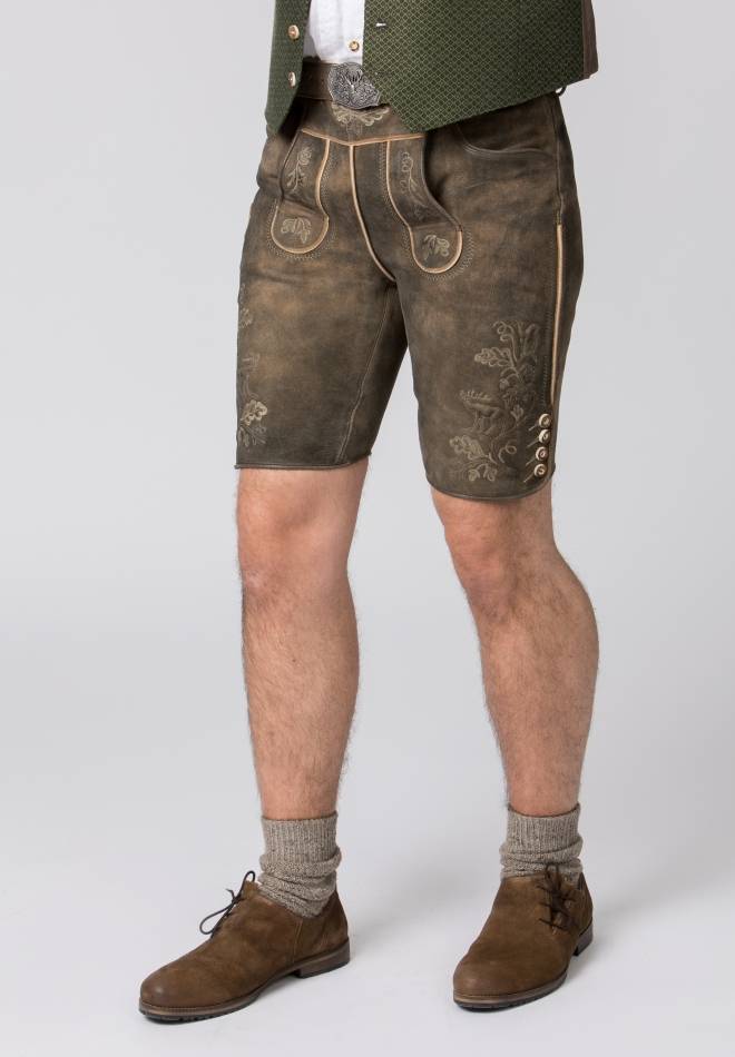 Stockerpoint Lederhose Bastian kiesel gespeckt 44 Nur für heute