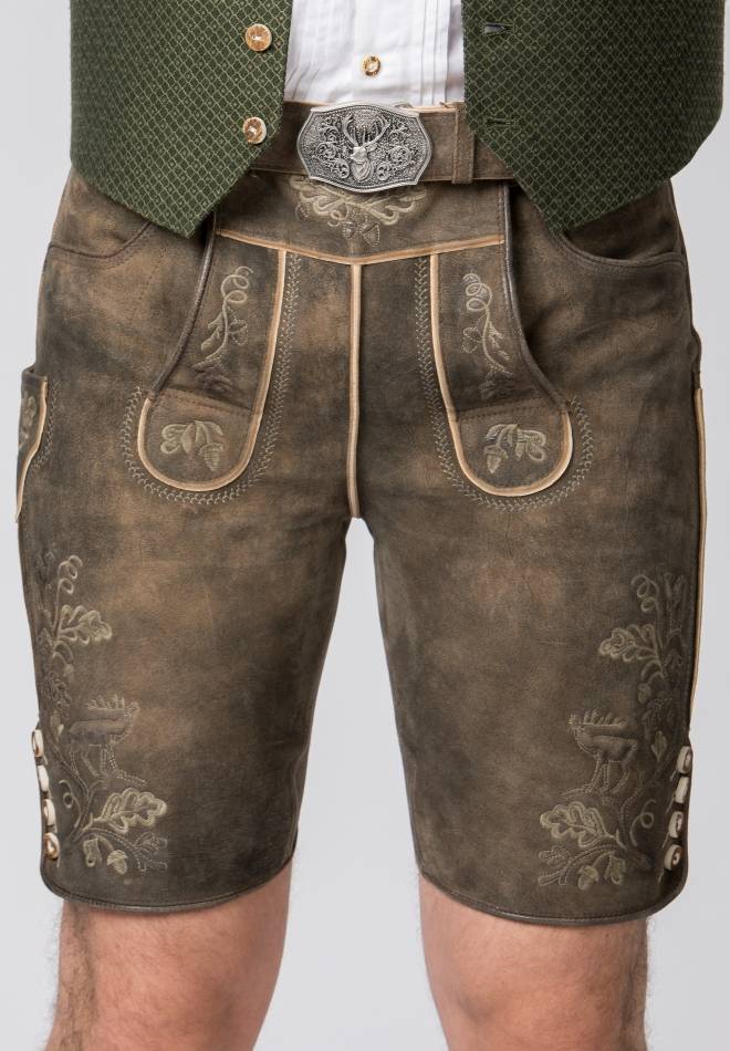 Stockerpoint Lederhose Bastian kiesel gespeckt 44 Nur für heute
