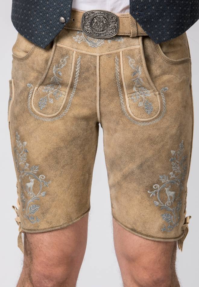 Stockerpoint Lederhose Girgl senf gespeckt-grau 44 Vierteljährliche Förderung
