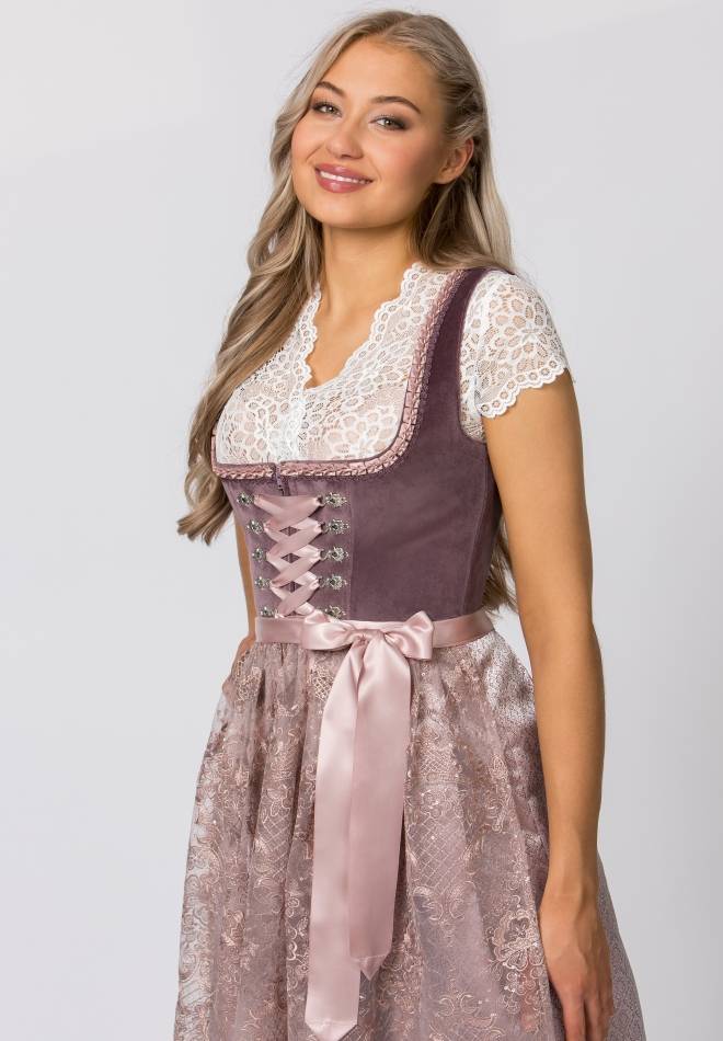 Stockerpoint Dirndl Loredana aubergine 30 Im Verkauf