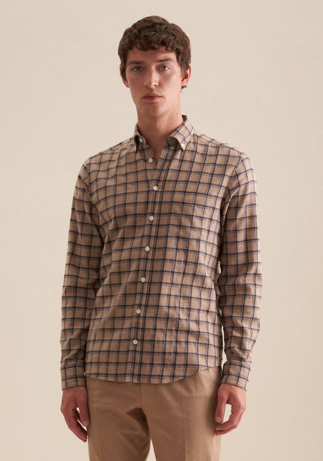 Studio Seidensticker Flanell Casual Hemd in Regular mit Button-Down-Kragen