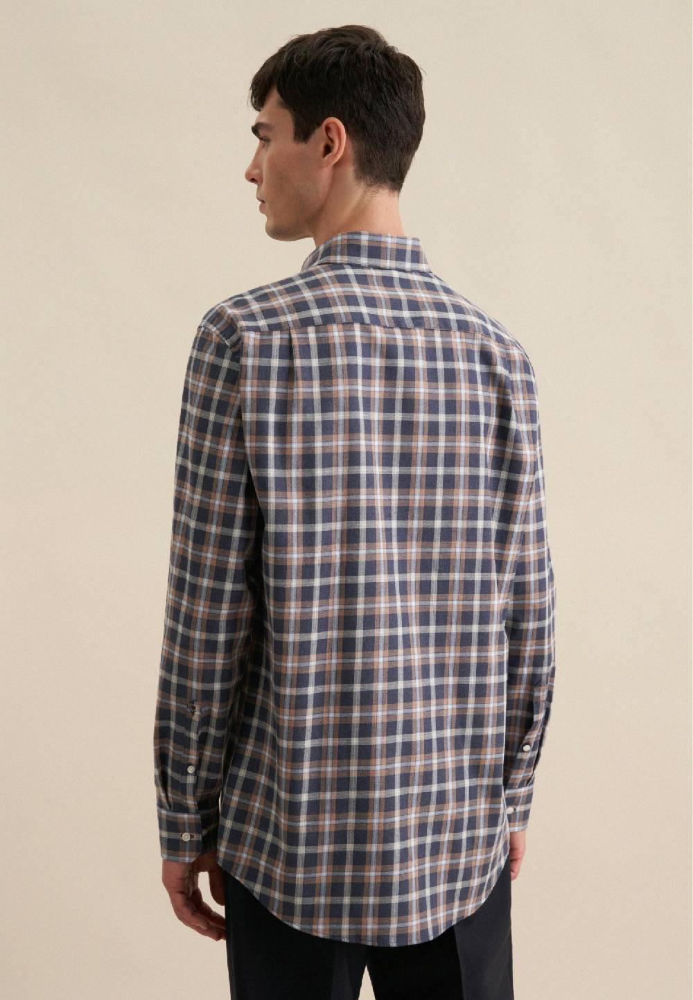 Studio Seidensticker Fil a fil Flanellhemd in Regular mit Button-Down-Kragen Fabrik Onlineshop