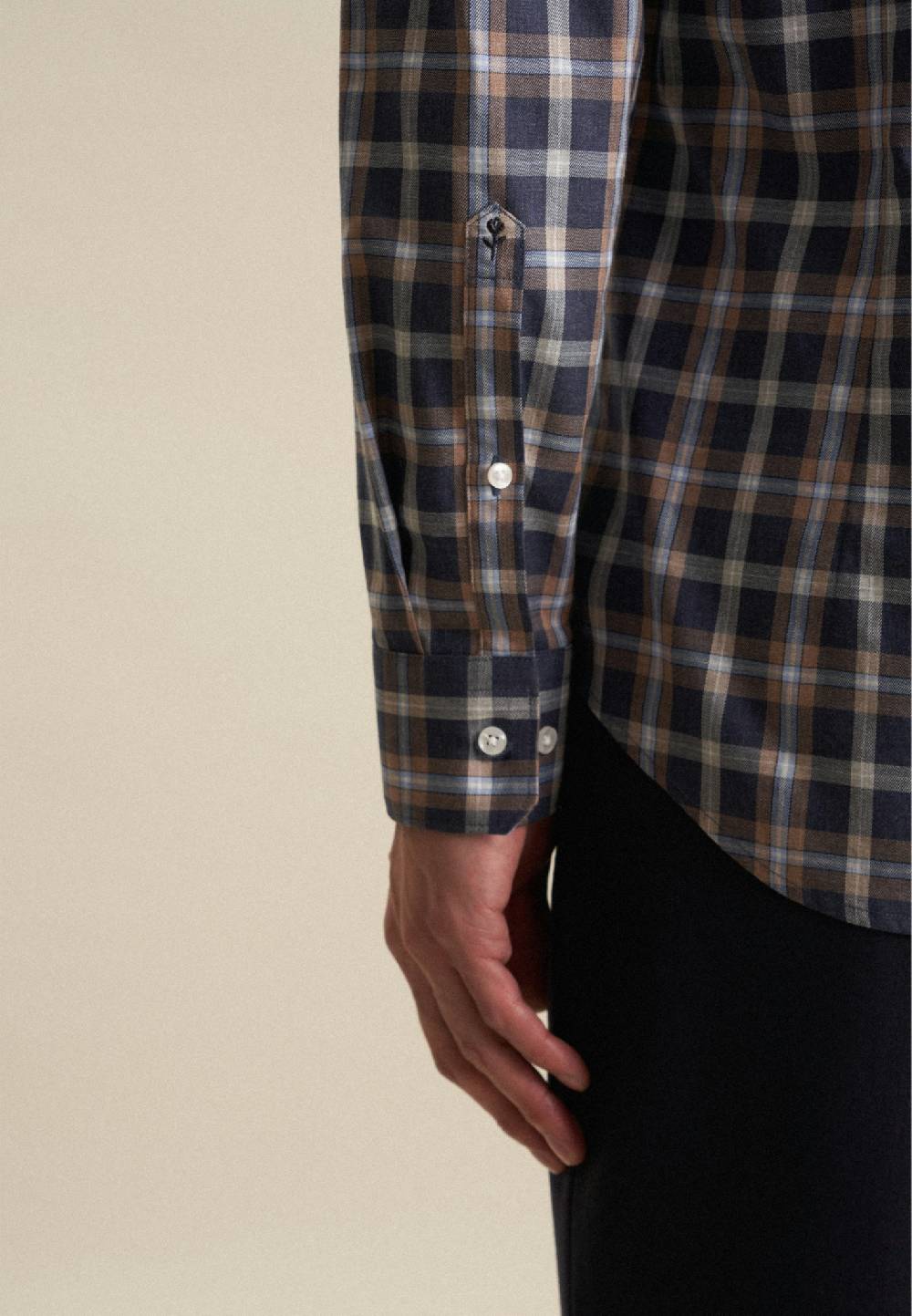 Studio Seidensticker Fil a fil Flanellhemd in Shaped mit Button-Down-Kragen Sonderangebote