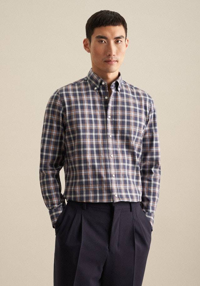 Studio Seidensticker Fil a fil Flanellhemd in Slim mit Button-Down-Kragen