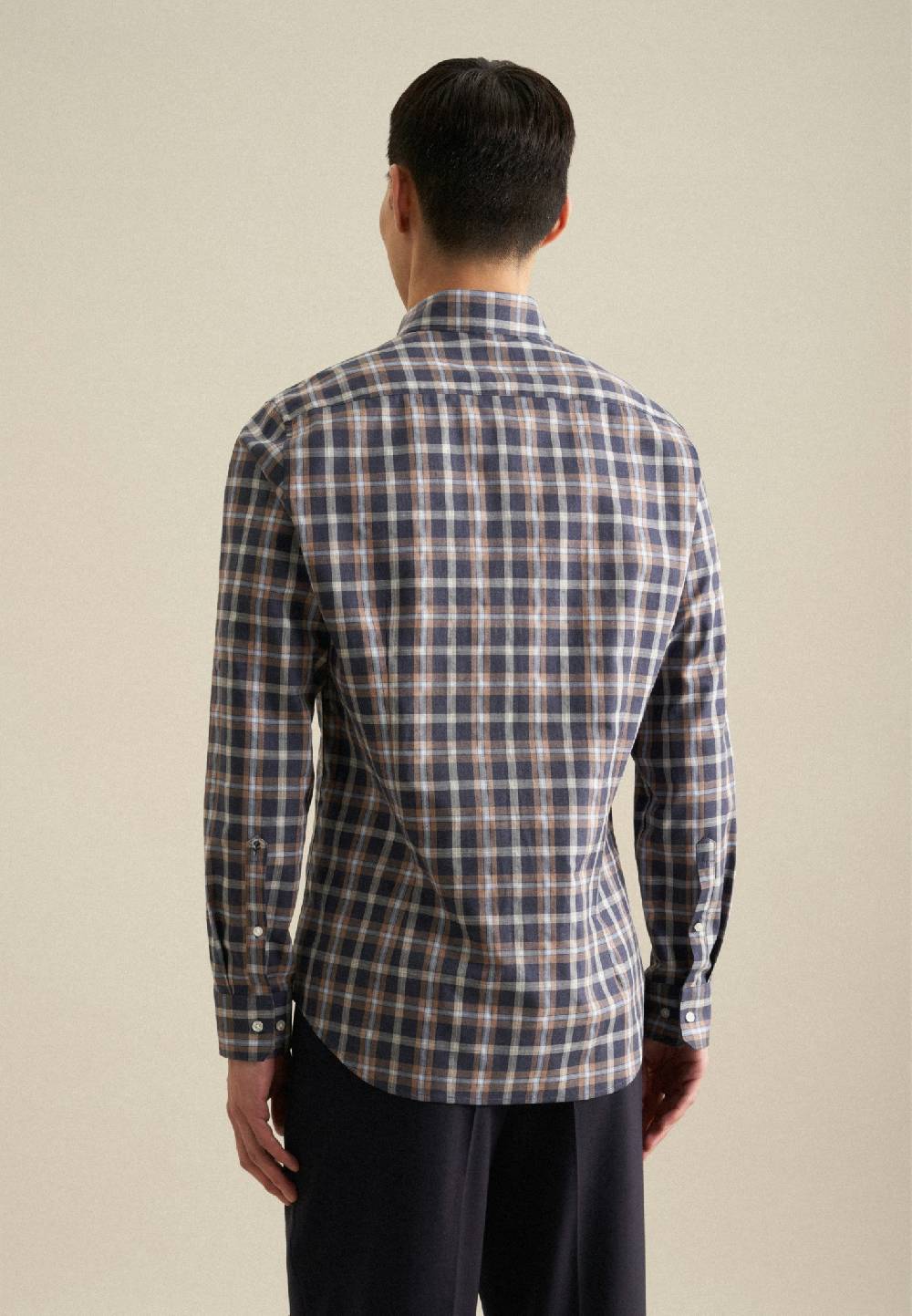 Studio Seidensticker Fil a fil Flanellhemd in Slim mit Button-Down-Kragen Sonderangebot