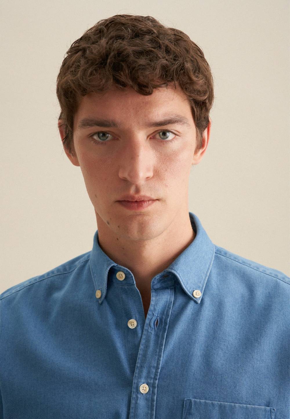 Studio Seidensticker Denim Casual Hemd in Slim mit Button-Down-Kragen Lagerräumung