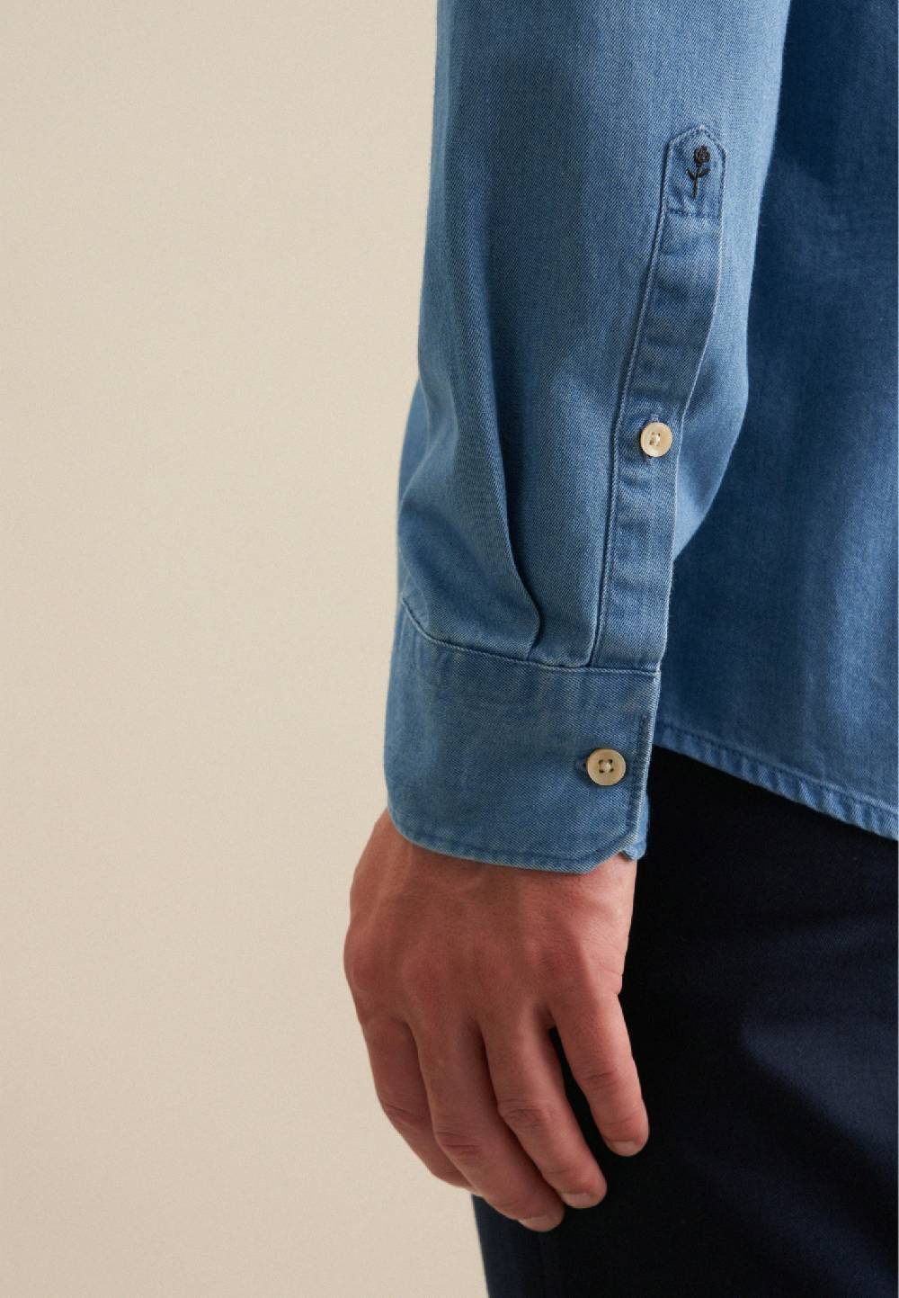 Studio Seidensticker Denim Casual Hemd in Slim mit Button-Down-Kragen Lagerräumung