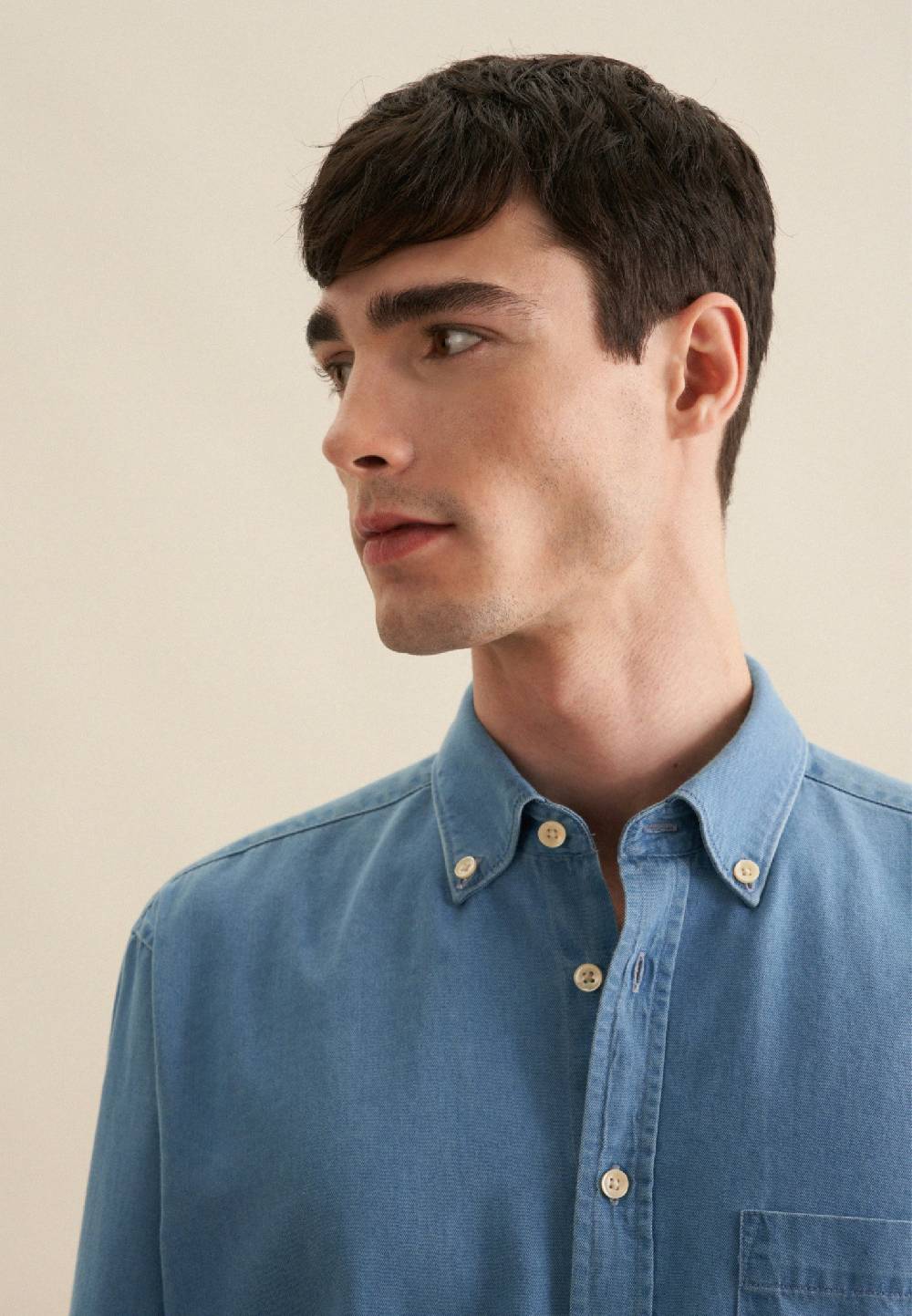 Studio Seidensticker Denim Casual Hemd in Regular mit Button-Down-Kragen Fabrikladen