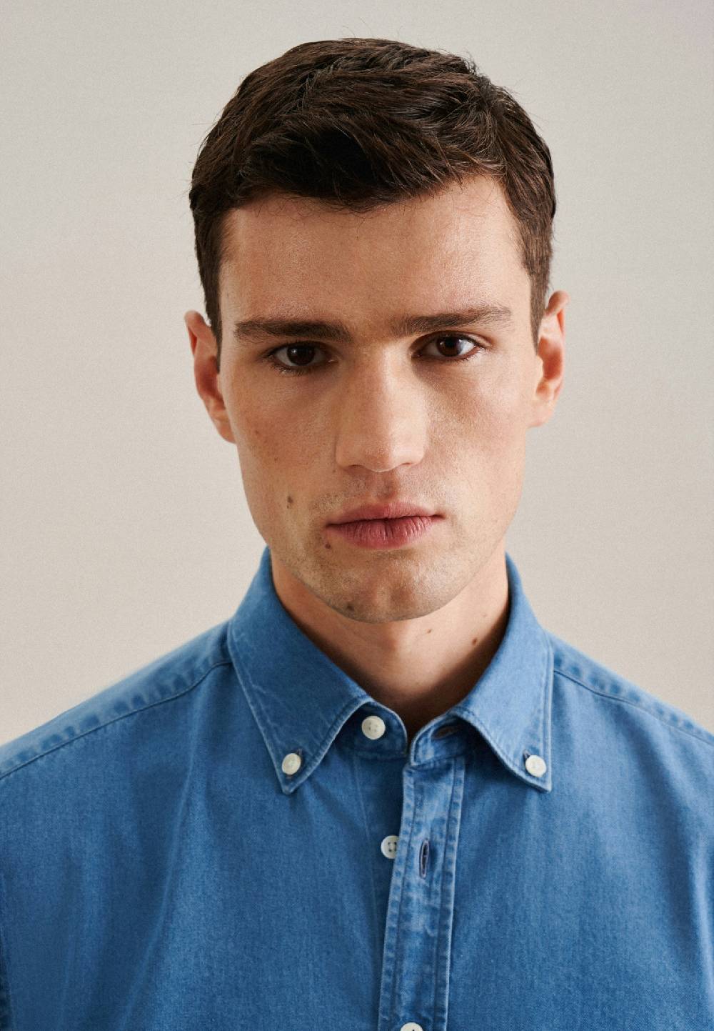 Studio Seidensticker Denim Casual Hemd in Regular mit Button-Down-Kragen Outlet