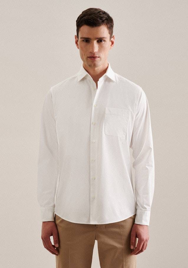 Studio Seidensticker Twill Casual Hemd in Regular mit Kentkragen