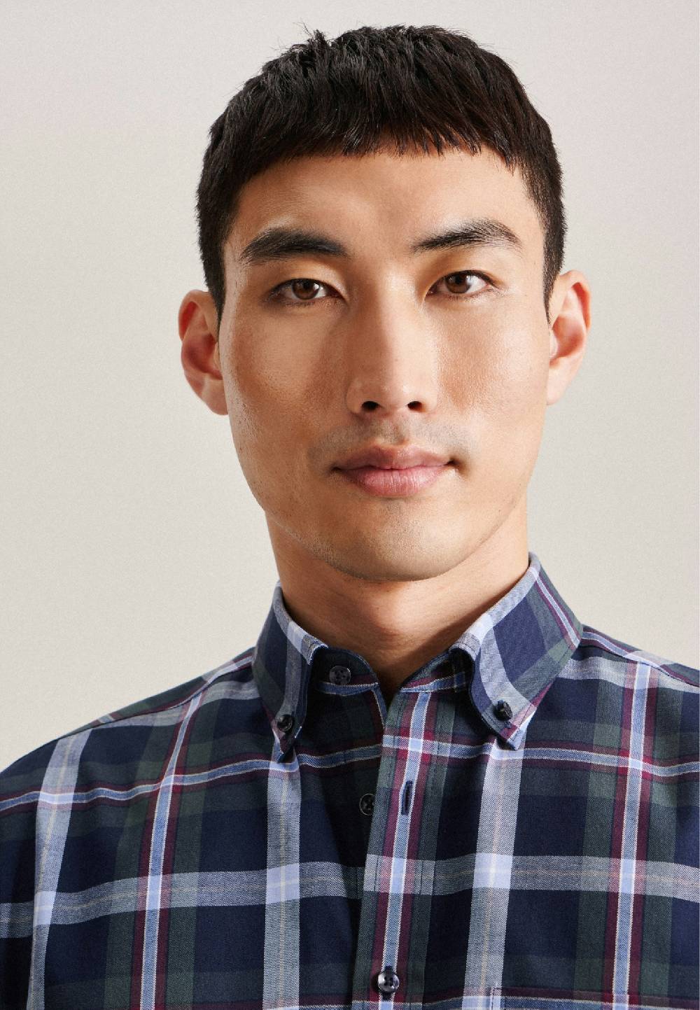 Studio Seidensticker Twill Flanellhemd in Regular mit Button-Down-Kragen Lagerräumung