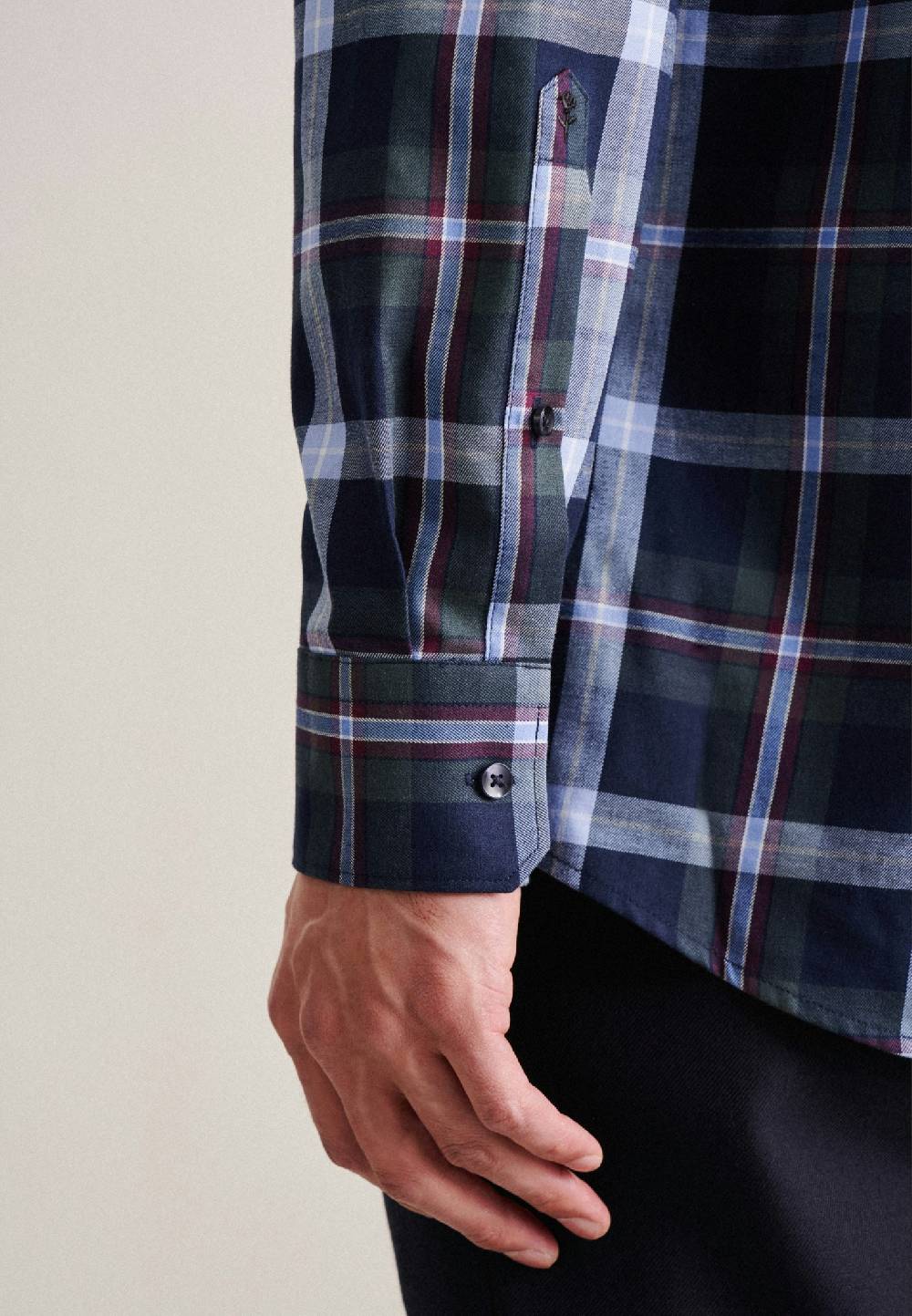 Studio Seidensticker Twill Flanellhemd in Regular mit Button-Down-Kragen Lagerräumung