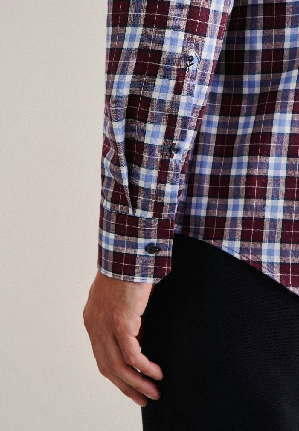 Studio Seidensticker Twill Flanellhemd in Slim mit Button-Down-Kragen Bis zu 55% Rabatt