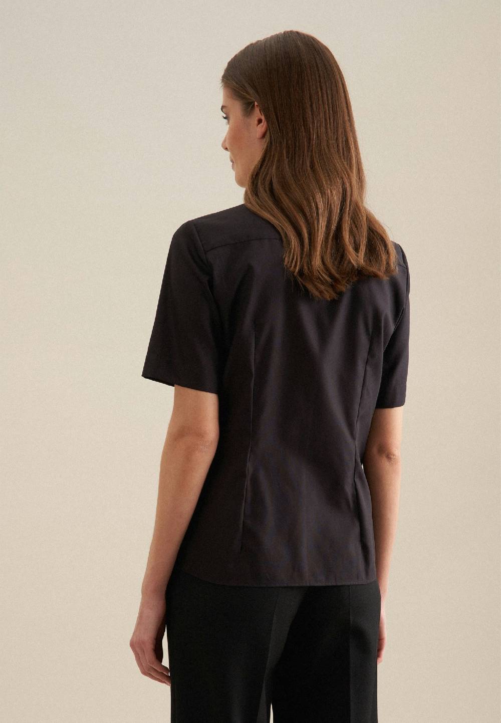 Studio Seidensticker Bügelfreie Kurzarm Fil a fil Hemdbluse Preisnachlass