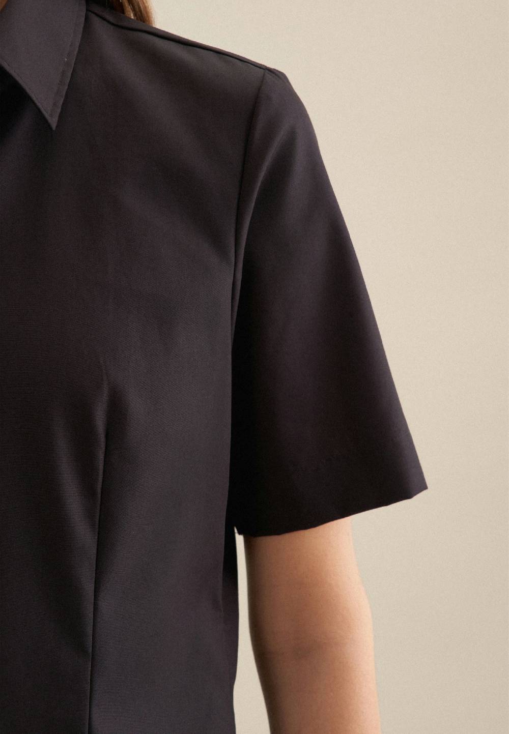 Studio Seidensticker Bügelfreie Kurzarm Fil a fil Hemdbluse Preisnachlass