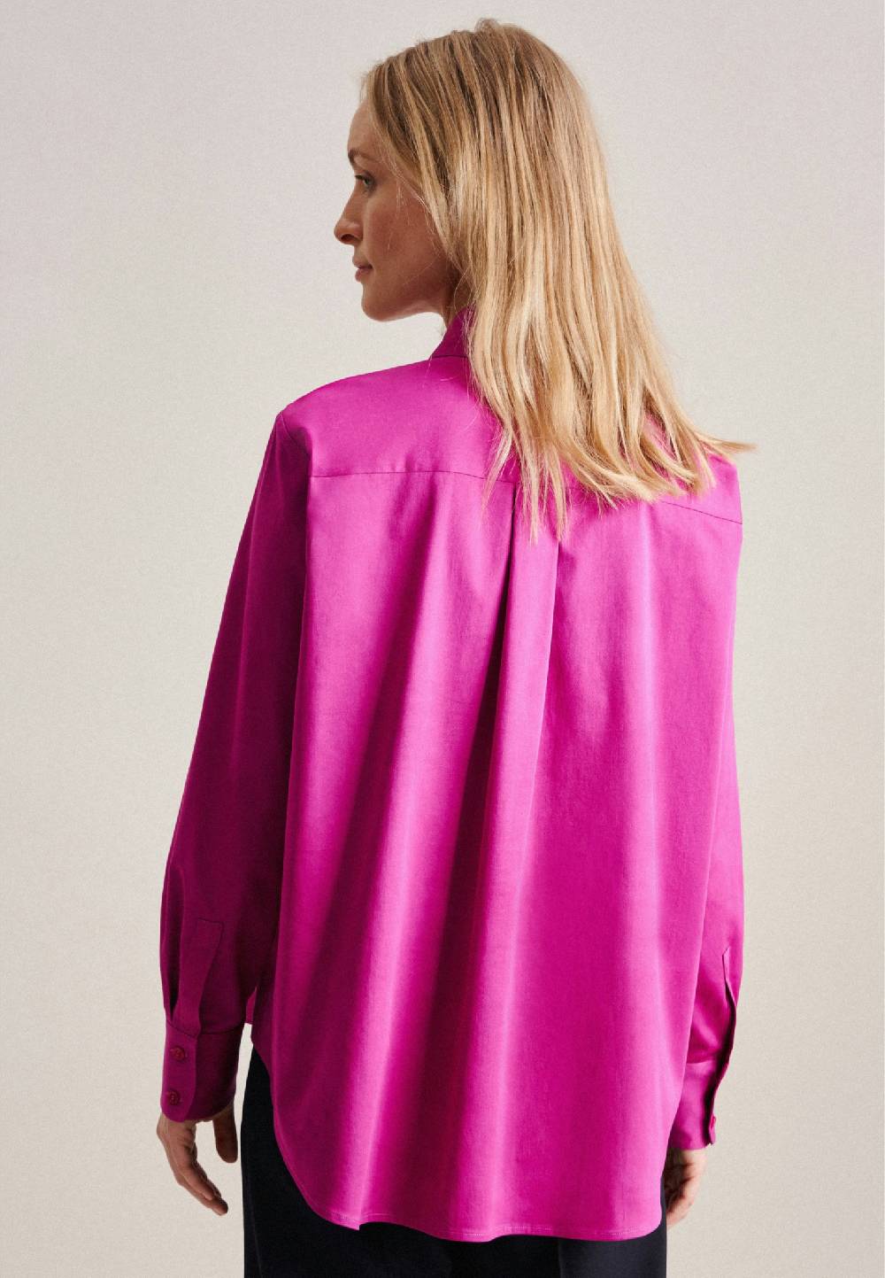 Studio Seidensticker Langarm Satin Hemdbluse Tägliche Deals