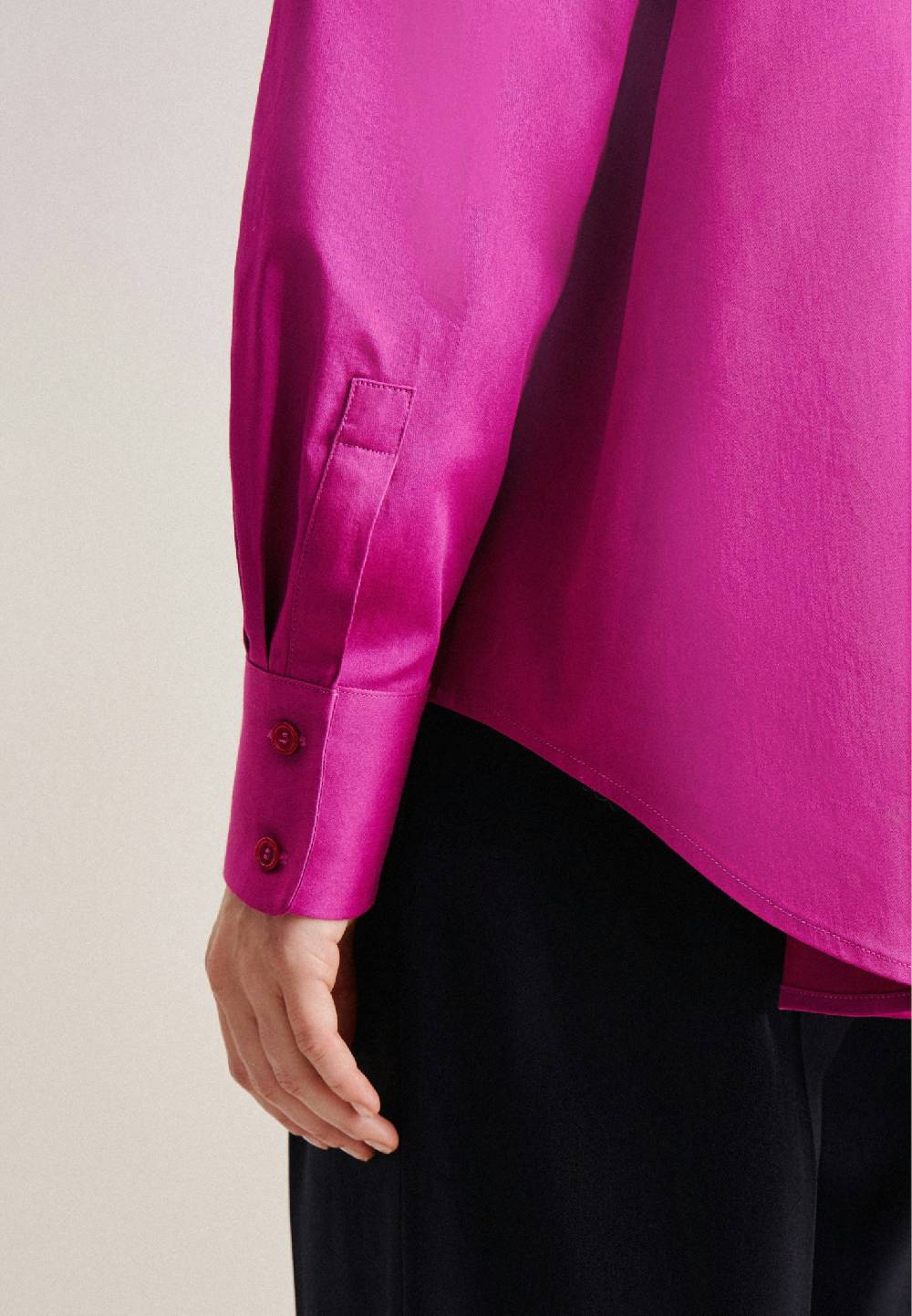 Studio Seidensticker Langarm Satin Hemdbluse Tägliche Deals